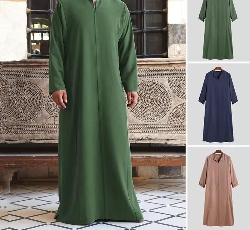 CHINEE Low Price Custom Designs Middle East Men's Jubba Robes Summer Red Spun Polyester Textile Fabric Arab Thobe
