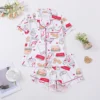 CHINEE Lushwin Women's Food Hamburger Print Plus Size Two Piece Lounge Wear Summer Family Matching Sleepwear with Front Logo