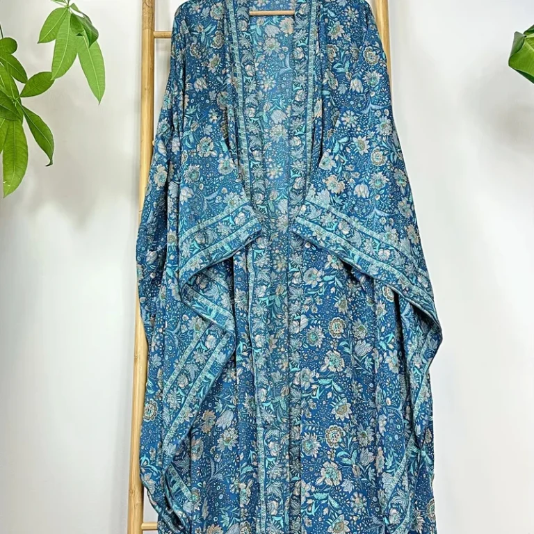 CHINEE Luxe Boho Haori Kyoto Silky Kimono Japanese Robe Luxury Lounge Flowy Bridal Gown