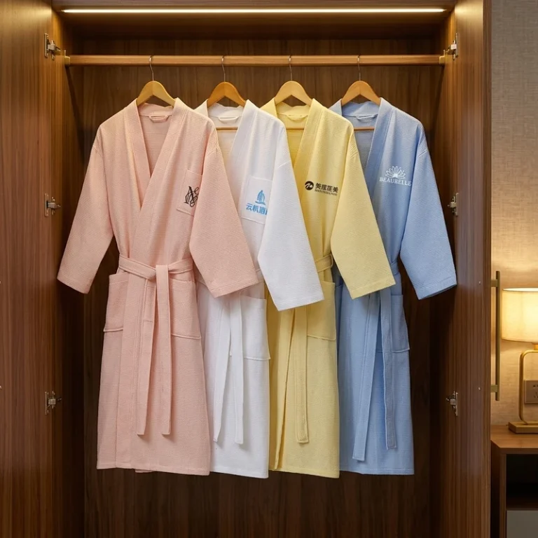 CHINEE-Luxurious-Five-star-Hotel-grade-Pure-Cotton-Waffle-Weave-Edge-Wrapping-Bathrobe-Custom-Logo-Hotels-Guesthouses-All-Season-1