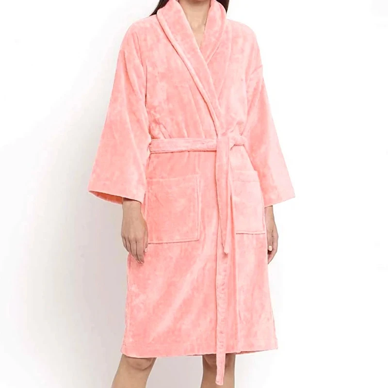 CHINEE Luxury 100% Cotton Bathrobes for Women Shawl Collar Robes Woven for All Seasons for Winter Summer Autumn Spring Bathrobes