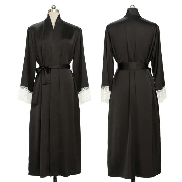 CHINEE-Luxury-Acetate-Womens-Sleep-Robe-Sleepwear-Lightweight-Imitation-Silk-Nightgown-Satin-Comfy-Pajama-Robe