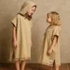 CHINEE Luxury Cotton Hooded Poncho Towel For Kids Ultra Soft Absorbent Changing Robe For Beach Pool Swim Lessons Toddler Poncho