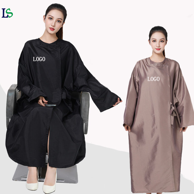 CHINEE Luxury Custom Logo Waterproof Polyester Hairdressing Hair Salon Barbershop Beauty Kimono Robe For Hair Salon Spa Haircut
