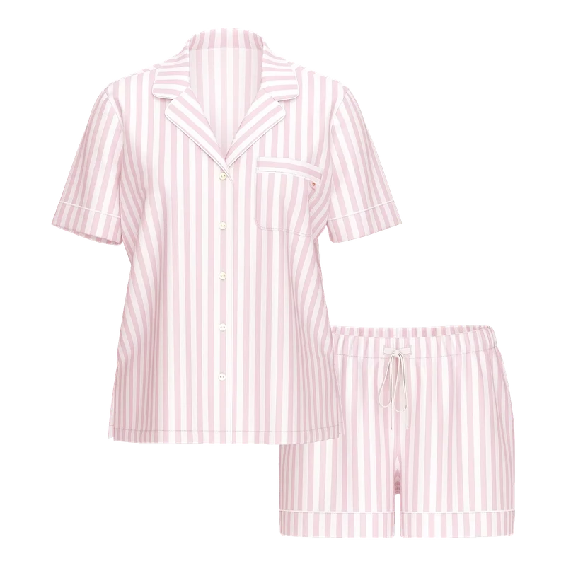 CHINEE Pijama Womens Satin Pajamas Set Button Down 2 Piece Modal Pj Shorts Set Custom Pyjamas Women Sleepwear