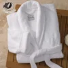 CHINEE Luxury Plus Size Hotel White Cotton Terry Quick Dry Unisex Bathrobe V neck Collar 5 Star Embroidery Logo Robe