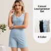 CHINEE Luxury Plus Size Loungewear Sets for Women Lace Trim Sleepwear Soft Rayon Nightwear Set Custom Logo