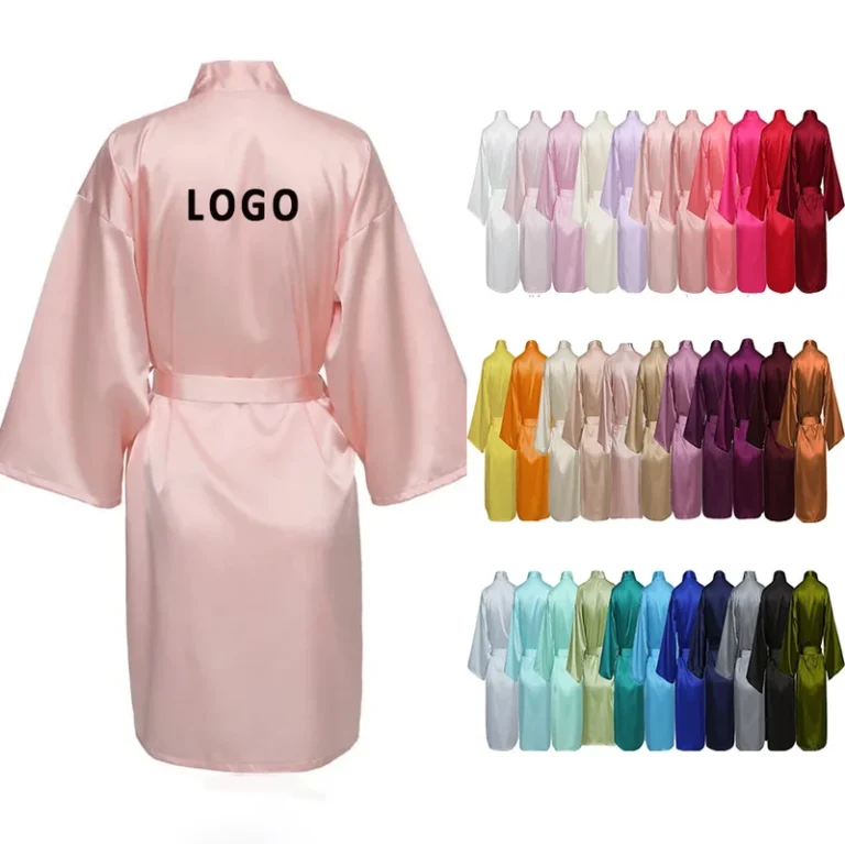 CHINEE Luxury Satin Silk Robe Women Bride Bridesmaid Night Gown Wedding Party Sleepwear Morning Dress Kimono Bridal Robes