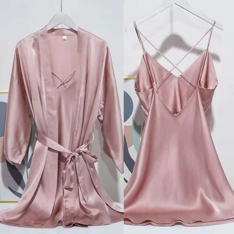CHINEE-Luxury-Tie-back-Lace-Nightgown-Home-Wear-Silk-Dress-Set