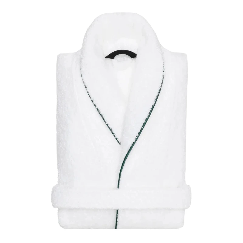 CHINEE Luxury White Cotton Hotel Bathrobe Knitted Plush Kimono Soft Spa Robe Home Wear Quick Dry Breathable Long Sleeve Unisex OEM