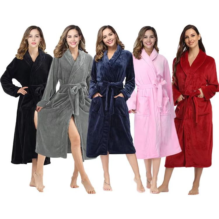 CHINEE Luxury Womans Robe Adult Unisex Soft Bath Robe Pyjama Bathroom Spa Robe Elegante Sleepwear