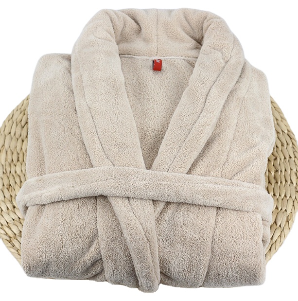 CHINEE Luxury and Thick Bathrobe Adult Women and Men Coral Fleece Polyester Home and Gift Bathrobe