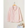 CHINEE M Pink Soft Sleep Pajama Long Sleeve Top for Women