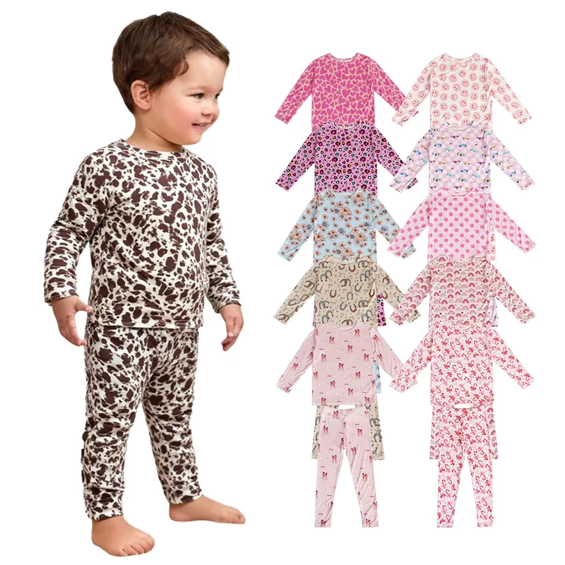 CHINEE Manufacturer Bamboo Baby Clothes Customized Fabric Bamboo Pajamas Soft Girls Clothing Sets