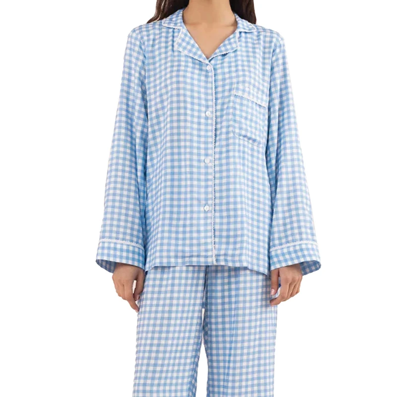 CHINEE Manufacturer Custom Winter Ladies Pyjamas Women's 2 Piece Sleepwear Sets Bamboo Viscose Pajamas Set for Women