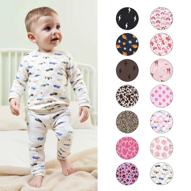 CHINEE Manufacturer Newborn Kids Bamboo Clothing Soft Children Pajama Set Solid Color Baby Clothing Sets