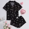 CHINEE Manufacturer Pyjamas Set for Womens Short Sleeve Turn Down Collar Pajamas Soft Luxury Sleep Wear Clothes