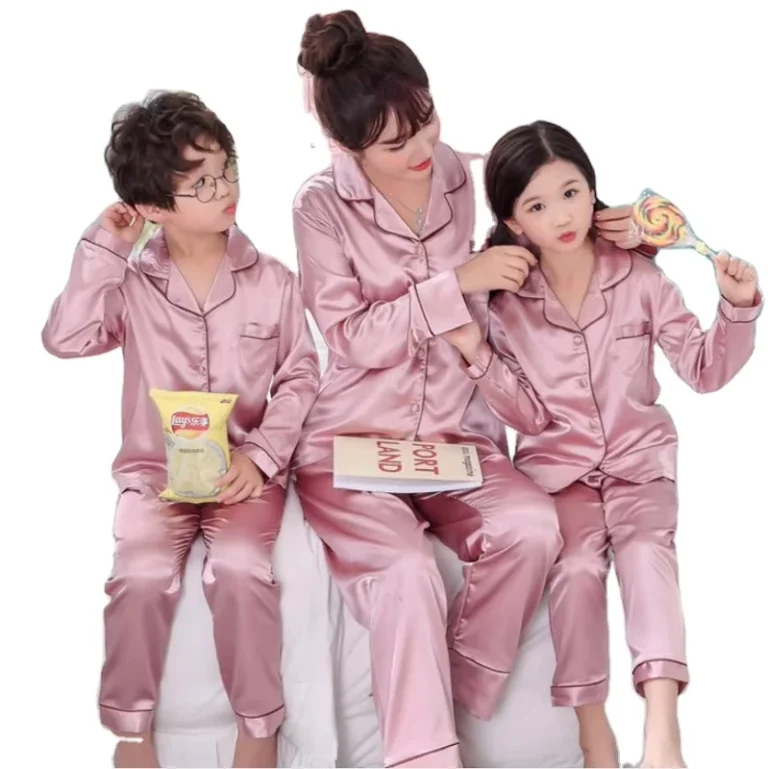CHINEE-Many-Colors-Baby-Silk-Sleepwear-Kids-Pajamas-Sets-Home-Clothes-for-Autumn