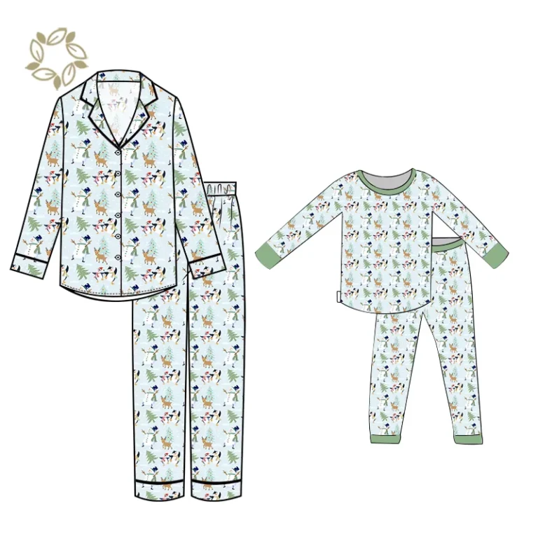 CHINEE-Matching-Christmas-Pajamas-for-Family-Kids-Sleepwear-Pajamas-Bamboo-Christmas-Mommy-and-Me-Outfits-Family-Matching-Pajama