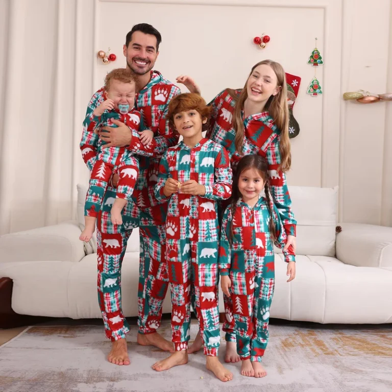CHINEE-Matching-Merry-Christmas-Printed-One-Piece-Jumpsuit-Pajamas-for-Family-Sleepwear-Christmas-Pajamas-Onesie-Homewear