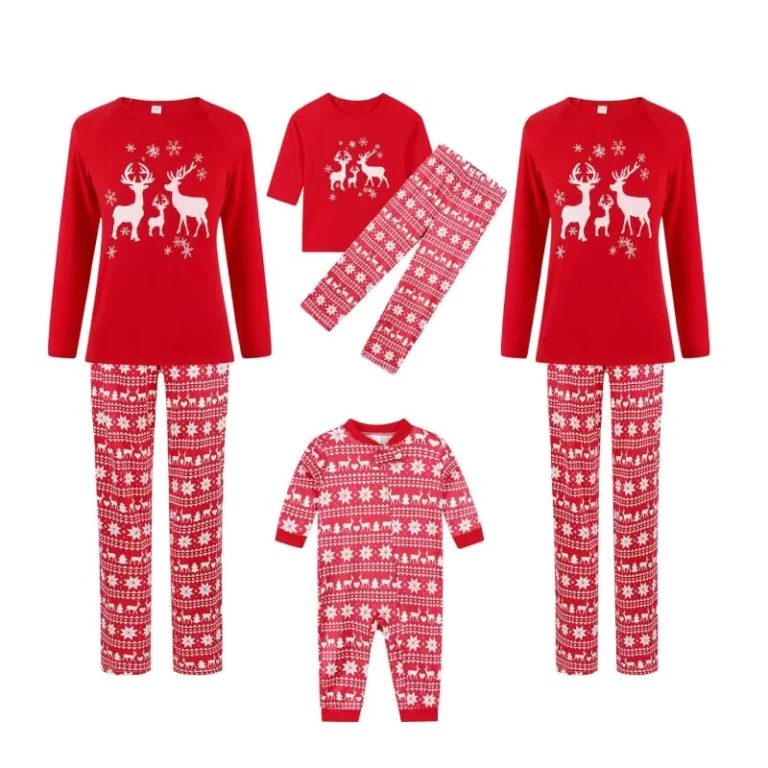 CHINEE-Matching-Pajama-Set-Christmas-Family-Holiday-Large-Size-Women-Sleepwear
