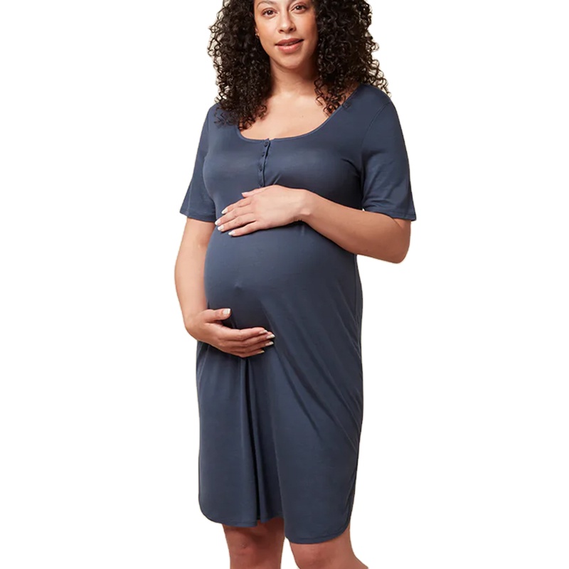 CHINEE Maternity & Nursing Nightgown Organic Cotton Maternity Nightdress Bamboo Pregnant Clothes Sustainable Nursing Sleeper