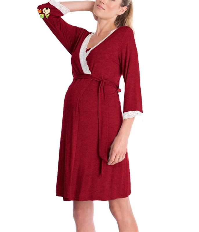 CHINEE Maternity Sleepwear Pregnant Women Clothes Night Dress Female Winter Elegant Pajamas Ladies Nightwear Sleepwear