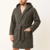 CHINEE Men Contrast Fleece Bathrobe Super Soft Heavy Weight Hooded with Belt Custom Logo & Size Available