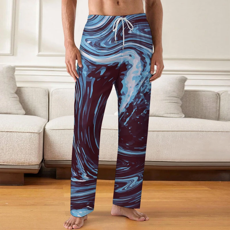 CHINEE Men's Baggy Home Pajamas Pants Custom Printed 95% Polyester +5% Spandex Men Pajama Pant