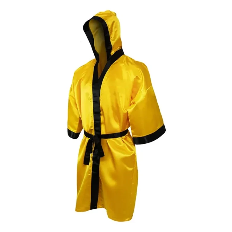 CHINEE Mens Boxing Robe With Hood Lightweight Satin Fight Robe For Professional Fighters Ring Walk