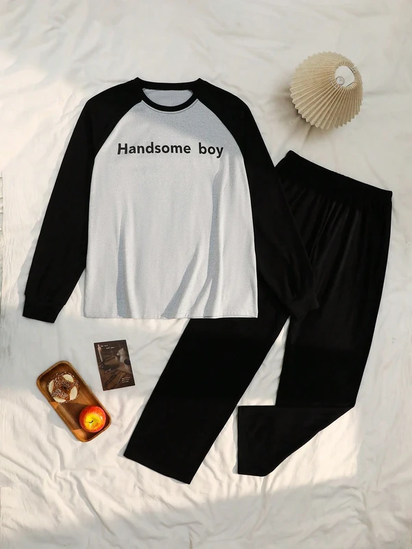 CHINEE Men's Casual Loungewear Set Autumn Winter Loungewear Flannel Pajama Pakistan