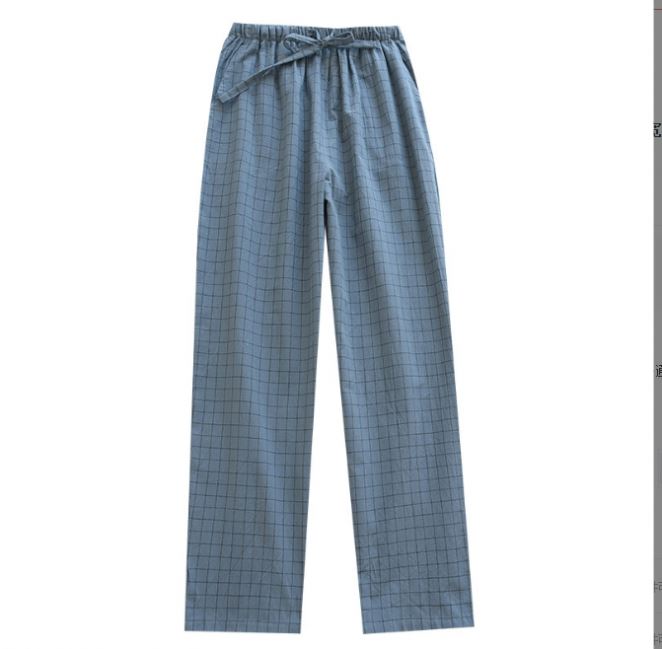 CHINEE Men's Grid Home Pajama Pants Large Size Spring and Autumn Thin Loose Fit Comfortable Daywear
