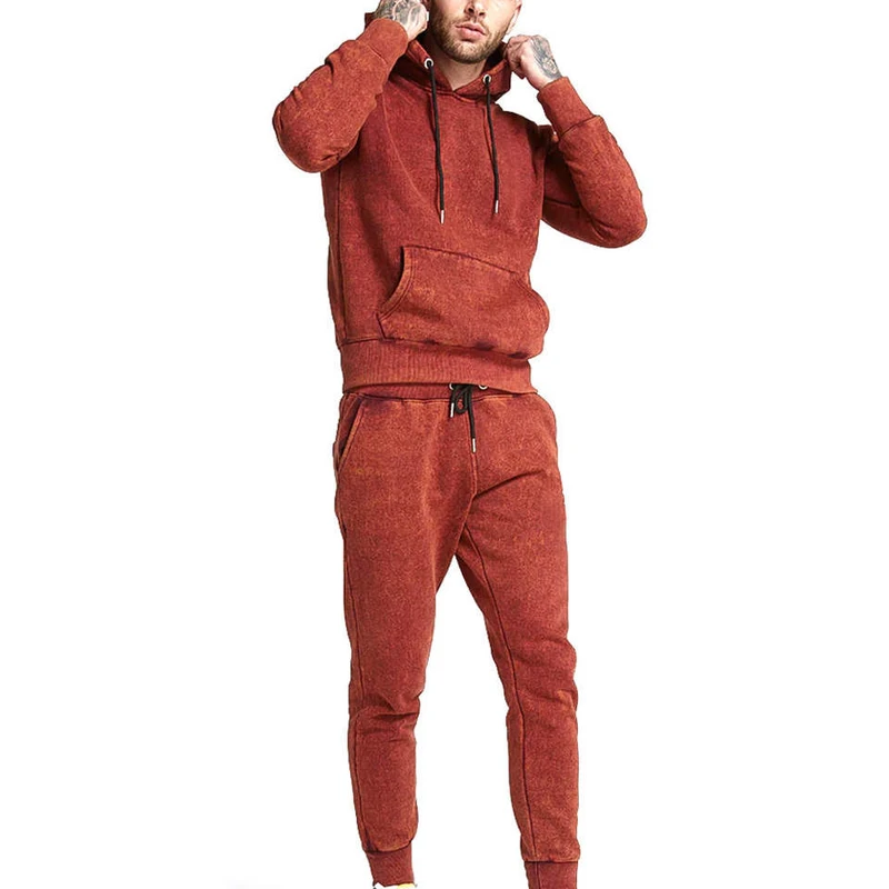 CHINEE Men's Hooded Jumpsuit Pajamas Printed Fleece Plaid Long Sleeve V Neck Drawstring Romper Washed Loungewear