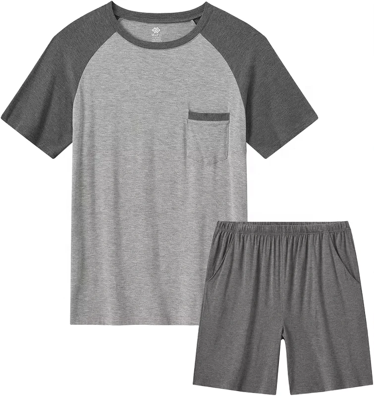 CHINEE Men's Pajamas Sleepwear, Custom Sizes and Colors, Short Sleeve