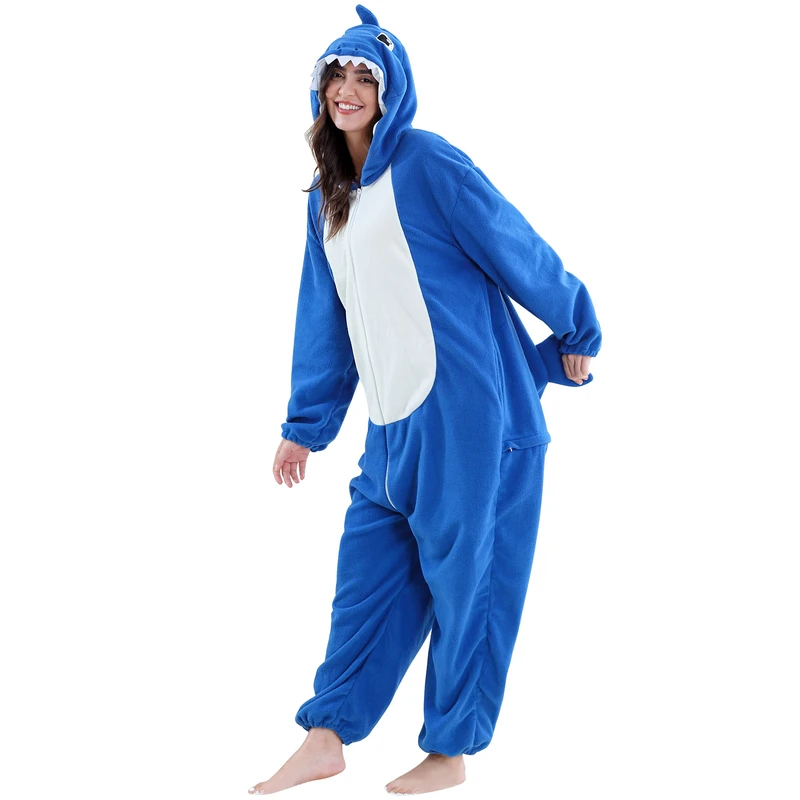 CHINEE Michley Adult Animal for Kigurumi Onesie Winter Fleece Zipper Sleepwear Shark Pajamas
