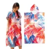 CHINEE Microfiber Hooded Robe Surf Poncho Beach Towel Absorbent Sand Free for Adults for Swim Gym Travel with Custom Logo
