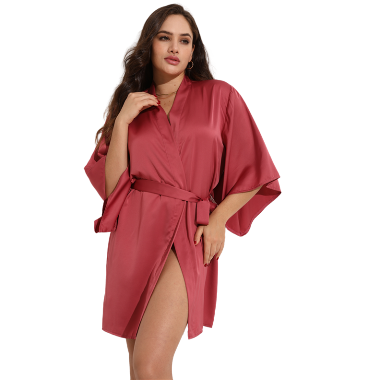 CHINEE Minimalist Satin Bride Robe New Style Fashion Women Sleepwear Night Robe