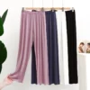 CHINEE Modal Breathable Solid Homewear Summer Pajama Pants Thin Anti mosquito Yoga Home Soft Smooth Elastic Waist Loose Fit