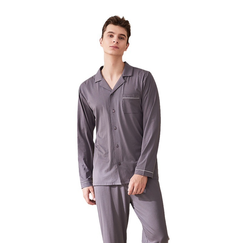 CHINEE Modal Pajama Set Long Sleeve Cotton Pajamas for Women and Men Thermal Breathable Knitted Fabric Sleepwear