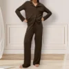 CHINEE Modal Pajamas Set for Women Long Sleeve Long Pants Loose Comfortable Loungewear Set Soft Breathable Sleepwear