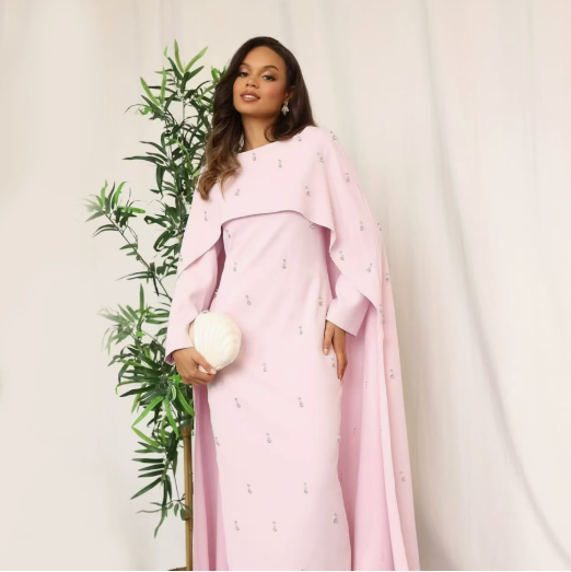 CHINEE-Modest-Fashion-Romantic-Rhinestones-MAXI-Satin-Muslim-Cape-Dress-Robe-for-Occasions-Party