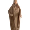 CHINEE Modest Malaysia One Piece Prayer Dress Solid Color Hooded Instant Khimar Dresses Robe for Women S419