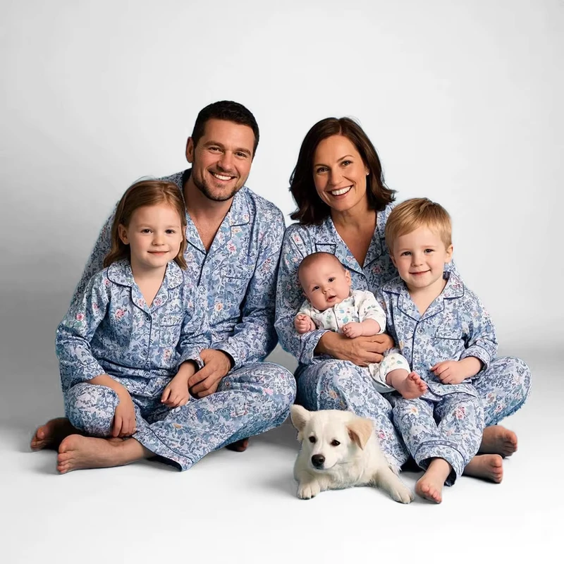 CHINEE Mom and Daughter Matching Pajama Set Bamboo Spandex Cotton Winter Home Loungewear Custom Family Pajamas Matching Outfits