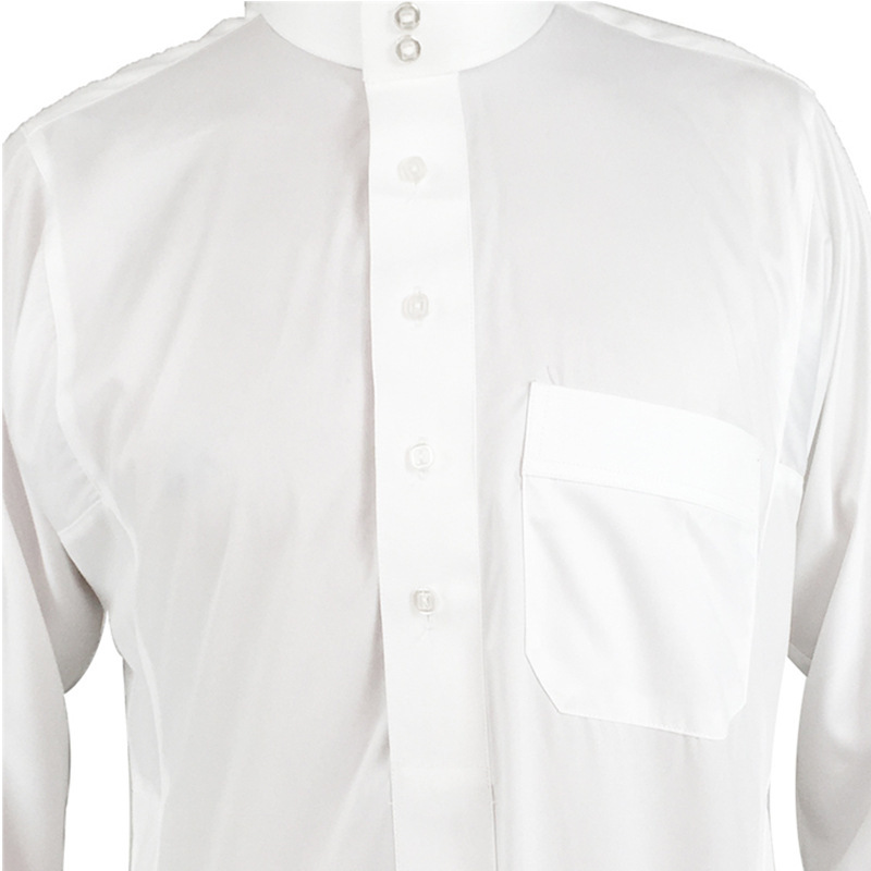 CHINEE Muslim Men's Robe Arab Middle East Men's Abaya Light Plate Qatar Standing Collar Robes Men Prayer Clothes