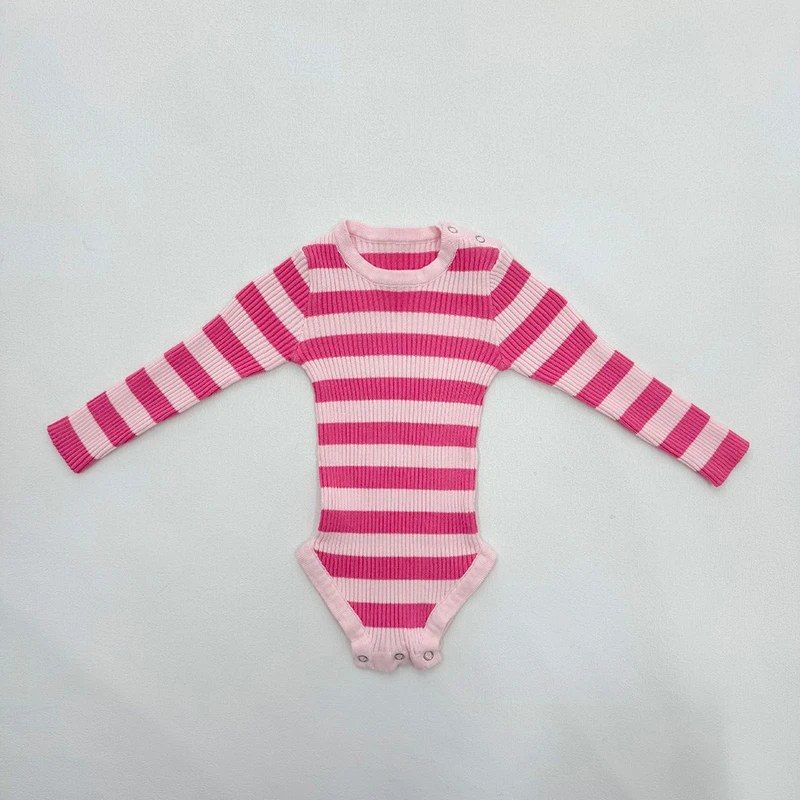 CHINEE Natural Organic Knitted Cotton Pattern Long Sleeve Infant and Toddler for Onesies Soft Breathable Cotton Fabric All Day Comfort