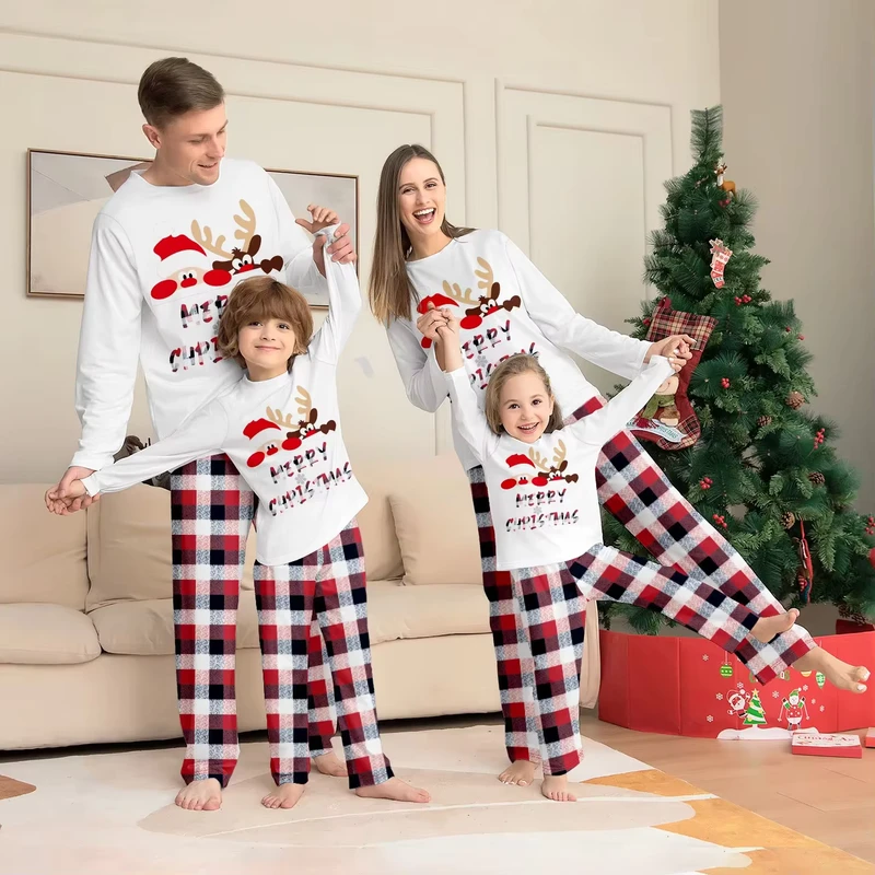 CHINEE New Arrival Drop Shipping Ready to Ship Family Matching Outfits Christmas Printed Pajamas Women Matching Clothes Pajamas Set