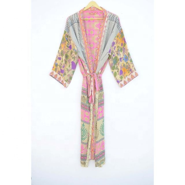 CHINEE New Arrival Silk Kimono Robe Beach Coverup Dressing Gown Silk Kimono Bathrobe Bridesmaid Robe for Women