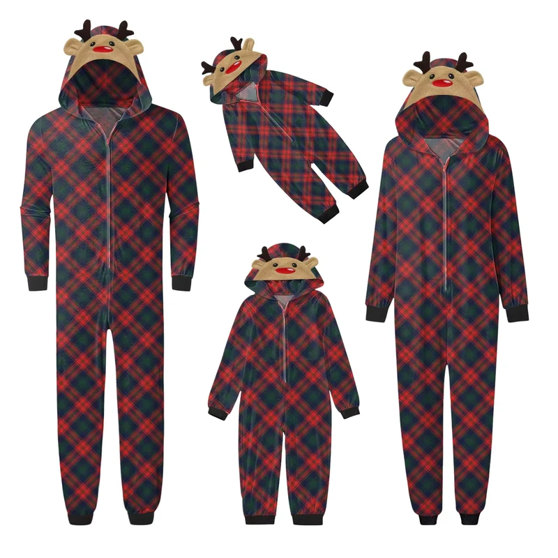 CHINEE New Arrivals Matching Pajama Set Christmas Family Holiday Long Sleeve Women's Sleepwear XXL 100% Cotton Thermal