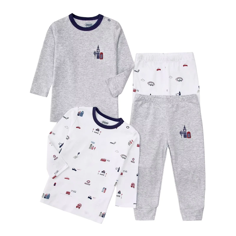 CHINEE New Arrvall Baby Clothes Gift Set 4 Pack Kids Pajamas Long Sleeve Baby Sleep Suit