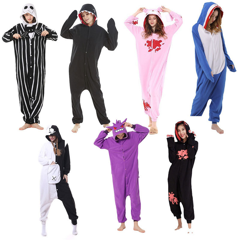 CHINEE New Custom Women's Cartoon Hooded Flannel Onesie Pajamas Comfortable Adult Christmas Costume Sleepwear with Animal